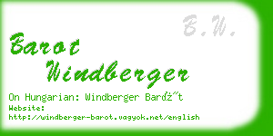 barot windberger business card